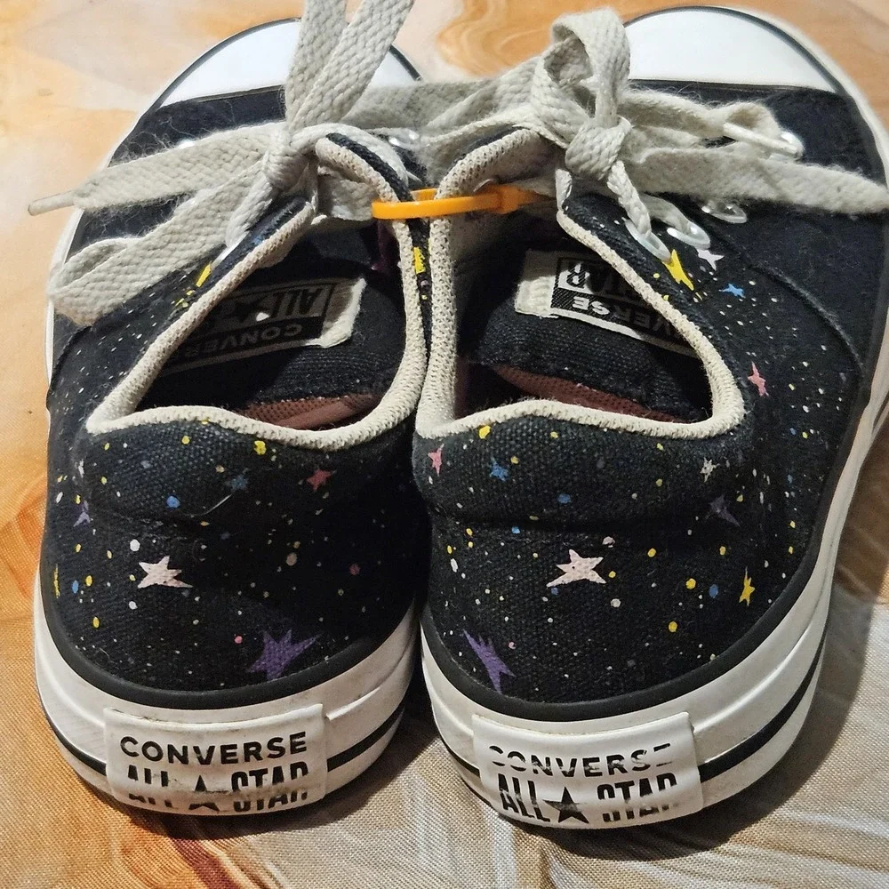 Converse Chuck Taylor All Star Ox Kids 13 Black Stars Galaxy Low Top Shoes